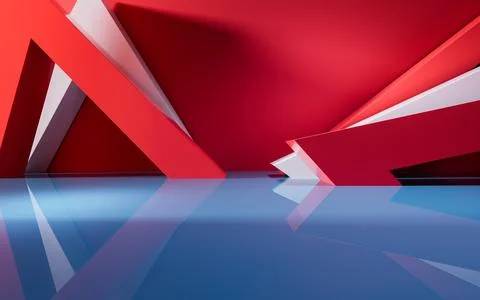 Abstract geometric interior structure, 3d rendering. Stock Illustration