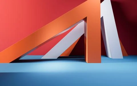 Abstract geometric interior structure, 3d rendering. Stock Illustration