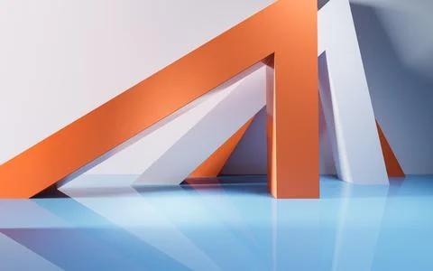 Abstract geometric interior structure, 3d rendering. Stock Illustration