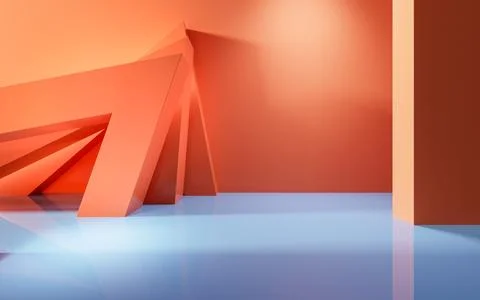 Abstract geometric interior structure, 3d rendering. Stock Illustration