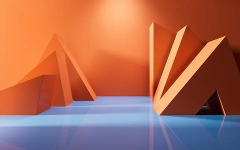 Abstract geometric interior structure, 3d rendering. Stock Illustration