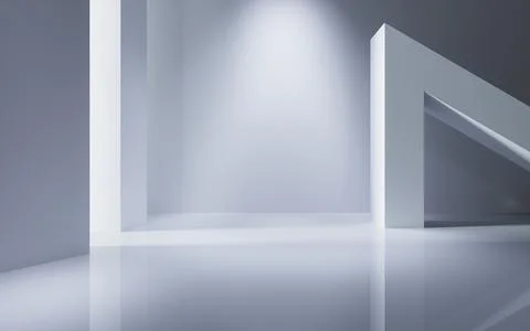 Abstract geometric interior structure, 3d rendering. Stock Illustration