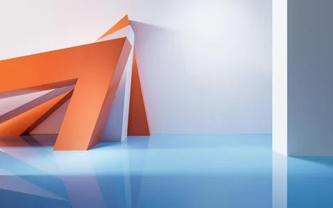 Abstract geometric interior structure, 3d rendering. Stock Illustration