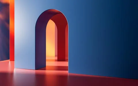 Abstract geometric interior structure, 3d rendering. Stock Photos