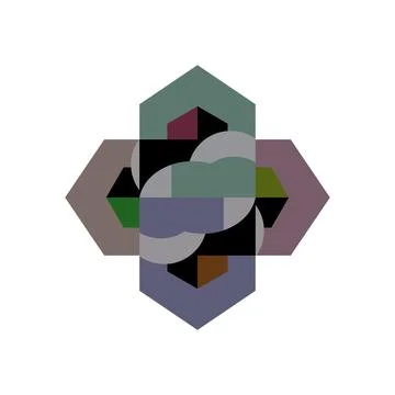 Abstract Geometric Interlocking Hexagon Design Illustrazione stock