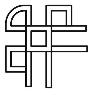 Abstract geometric intertwined lines creating unique symbol 스톡 일러스트