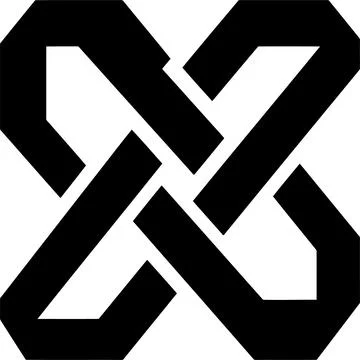 Abstract Geometric Interwoven Knot Pattern Graphic Design in Black and White Stock Illustration