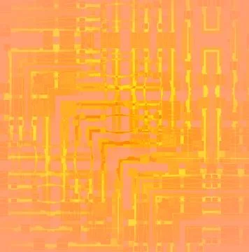 Abstract geometric intricate angled pattern pink yellow orange blurred Stock Illustration