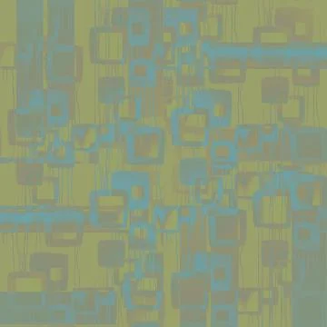 Abstract geometric intricate squares pattern olive green blue brown Stock Illustration