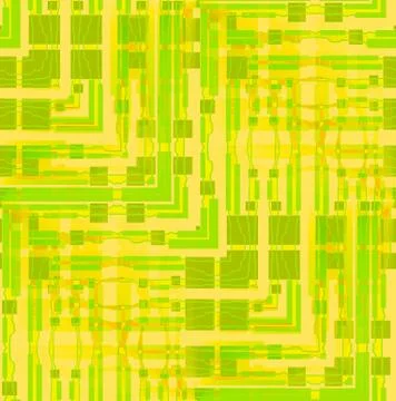Abstract geometric intricate squares pattern yellow green peach color o Stock Illustration