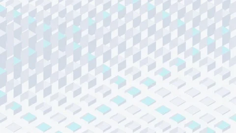 Abstract Geometric Isometric Motion Background with Rising White Cubes Vídeos de archivo 344232142