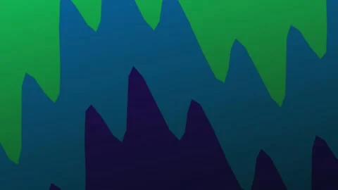 Abstract Geometric Jagged Waveform in Green and Blue Gradient Stock Footage 337516216