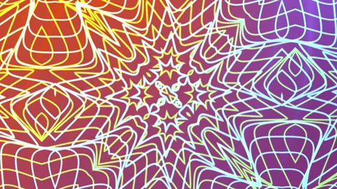 Abstract geometric kaleidoscope overlay pattern colorful gradient background Stock Footage 327358670
