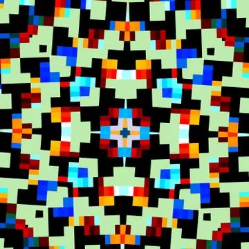 Abstract Geometric Kaleidoscope Pattern. Creative Pixel Style Background. Stock Illustration