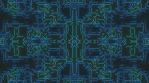 Abstract Geometric Kaleidoscope Pattern In Night Tones. Stock Footage 328695287