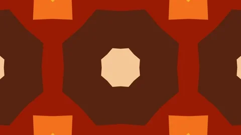 Abstract Geometric Kaleidoscope Pattern with Pulsing Warm Colors and Symmet.. Stock Footage 348716311