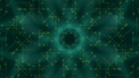 Abstract Geometric Kaleidoscopic Pattern - Red Orange Digital Network Backg.. Stock Footage 332499773