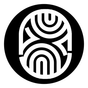 Abstract geometric labyrinth design within round shape Stock Illustration