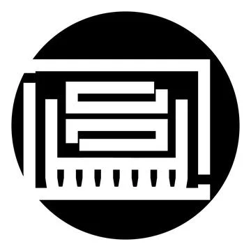 Abstract geometric labyrinth logo design in black and white Stock Illustration