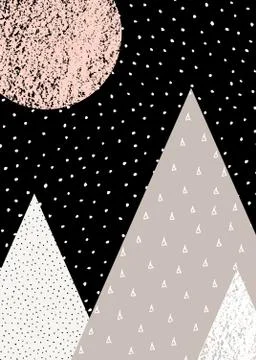 Abstract Geometric Landscape Stock Illustration