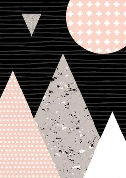 Abstract Geometric Landscape Stock Illustration