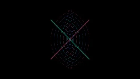 Abstract Geometric Laser Motion Background Featuring Rotating Colored Lines.. Stock Footage 348219650