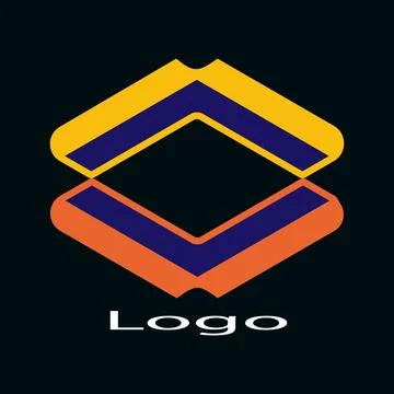 Abstract Geometric Layered Logo Stock Illustration