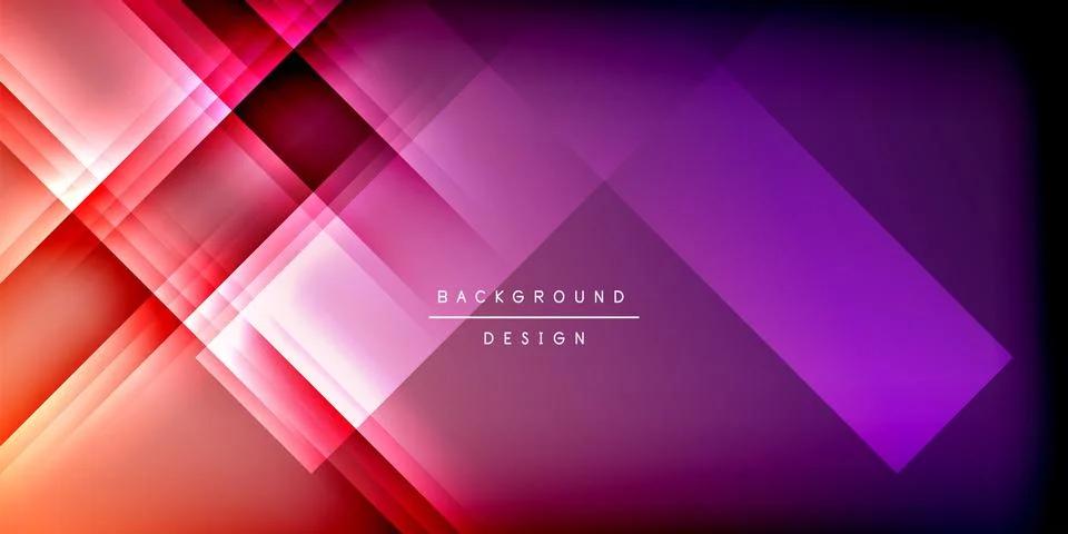 Abstract geometric layers create vibrant gradient effect. Pink, purple, orange イラスト素材