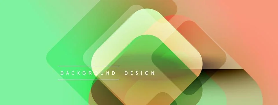 Abstract geometric layers create vibrant gradient background. Overlapping Stock Illustration