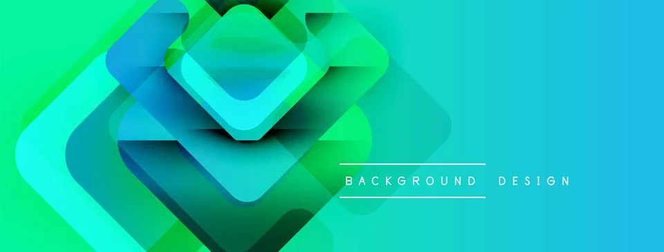Abstract geometric layers create vibrant gradient effect. Modern design elements Stock Illustration