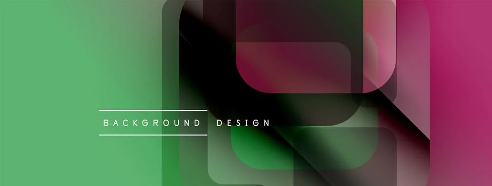 Abstract geometric layers create vibrant gradient background. Overlapping Stock Illustration