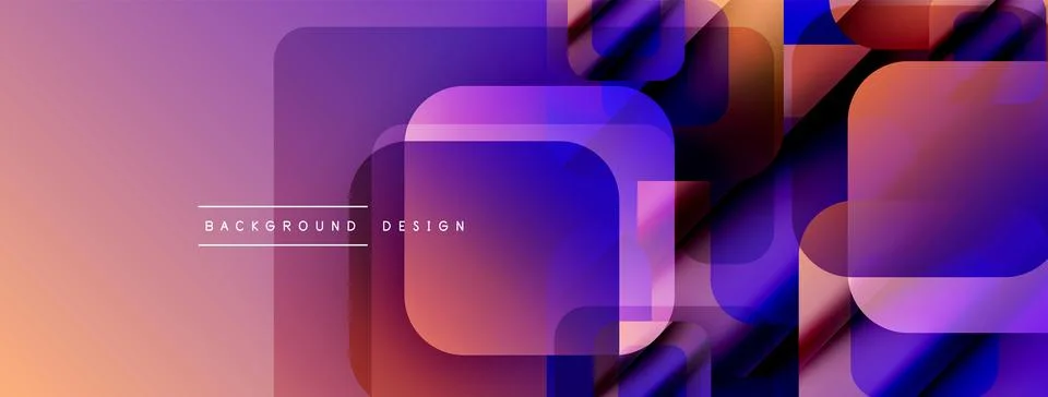 Abstract geometric layers create vibrant gradient background. Modern design イラスト素材