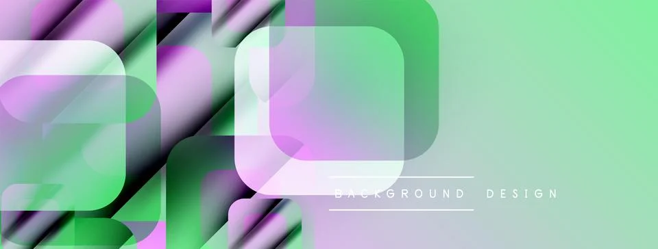 Abstract geometric layers overlap, creating vibrant pastel color scheme. Modern イラスト素材