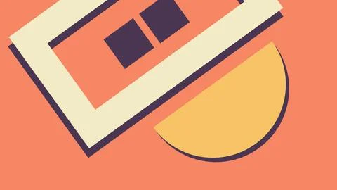 Abstract Geometric Layout with Bold Half Circle Stock Illustration