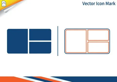 Abstract geometric layout icon with blue rectangular shapes. Stock Illustration