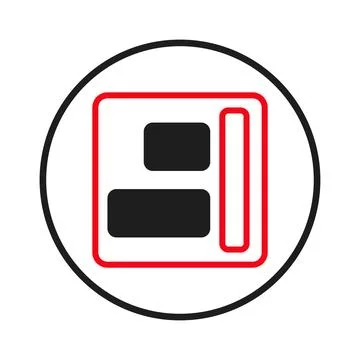 Abstract geometric layout icon inside circle, depicting modern framework wi.. Stock Illustration
