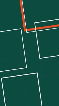Abstract geometric layout with overlapping white frames and slim red lines .. Stock Illustration