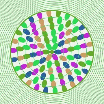 Abstract geometric leaf pattern with interconnected nodes on radial backgroun 스톡 일러스트