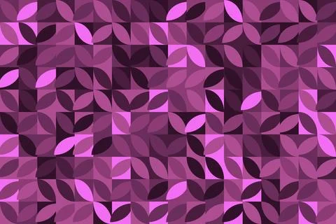 Abstract Geometric Leaf Pattern in Purple and Pink Tones Stock Illustration
