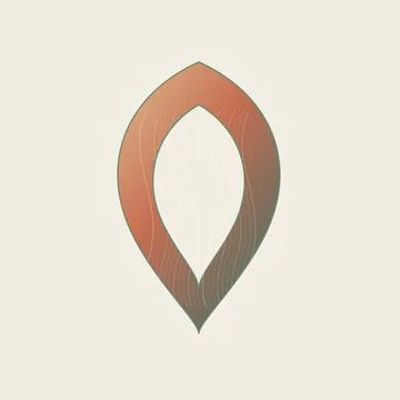 Abstract geometric leaf shape with gradient fill and subtle texture Stock Illustration