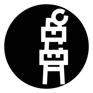 Abstract geometric letter design forming a tower 스톡 일러스트