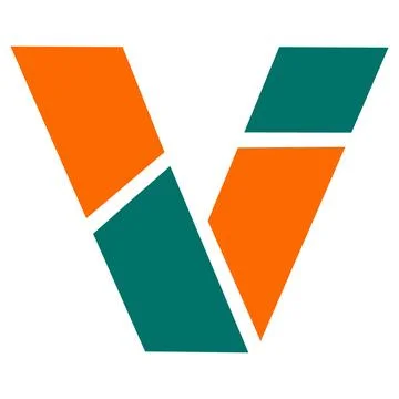 Abstract geometric letter V checkmark icon vector イラスト素材