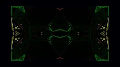 Abstract Geometric Light Patterns Kaleidoscopic Motion Background. Stock Footage 341672181