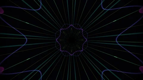 Abstract Geometric Light Rays on Black Background Stock Footage 340495300