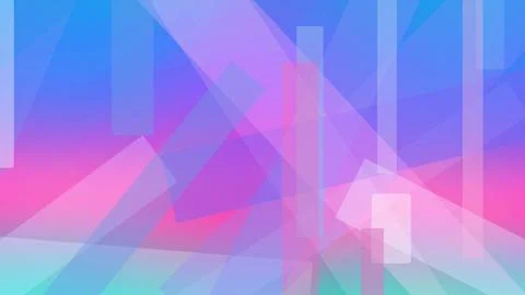 Abstract geometric light shapes sweep across a soft pastel gradient, creati.. 스톡 일러스트
