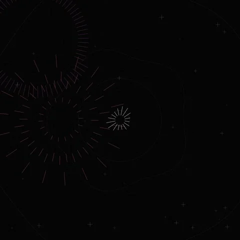 Abstract geometric light trails on deep black background, futuristic digita.. Stock Footage 345690286