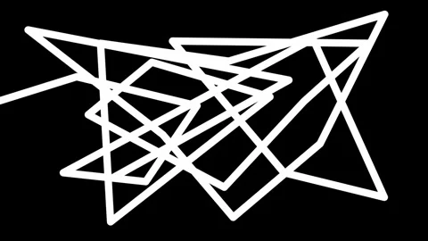 Abstract geometric line animation, complex tangled white lines, artistic mo.. Stock Footage 337616959