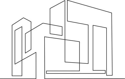 Abstract geometric line art composition Stock Illustration
