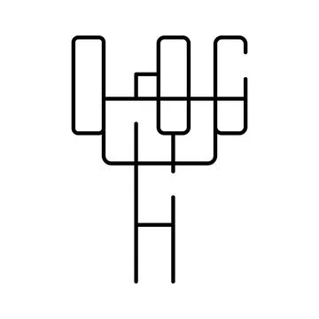 Abstract geometric line art design on white background Stock Illustration