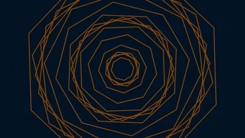 Abstract geometric line art drawing pattern on navy blue background Stock Footage 337164434